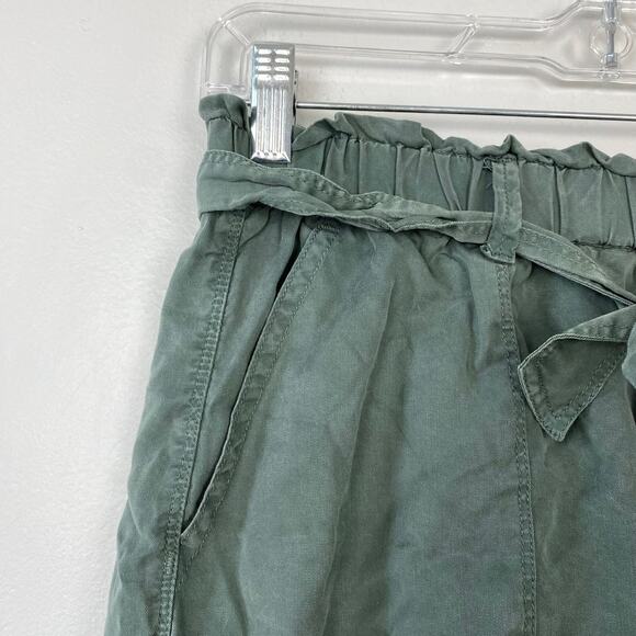 Aerie Lyocell Paperbag Shorts High Waisted Camp Shorts Moss Green Size Small‎ - Picture 3 of 7
